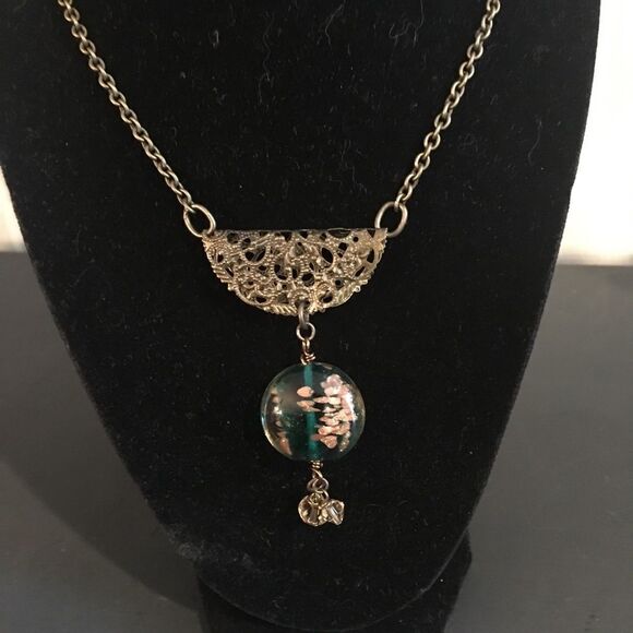 Hand Crafted Filigree Chain Charm Necklace - Picture 1 of 5